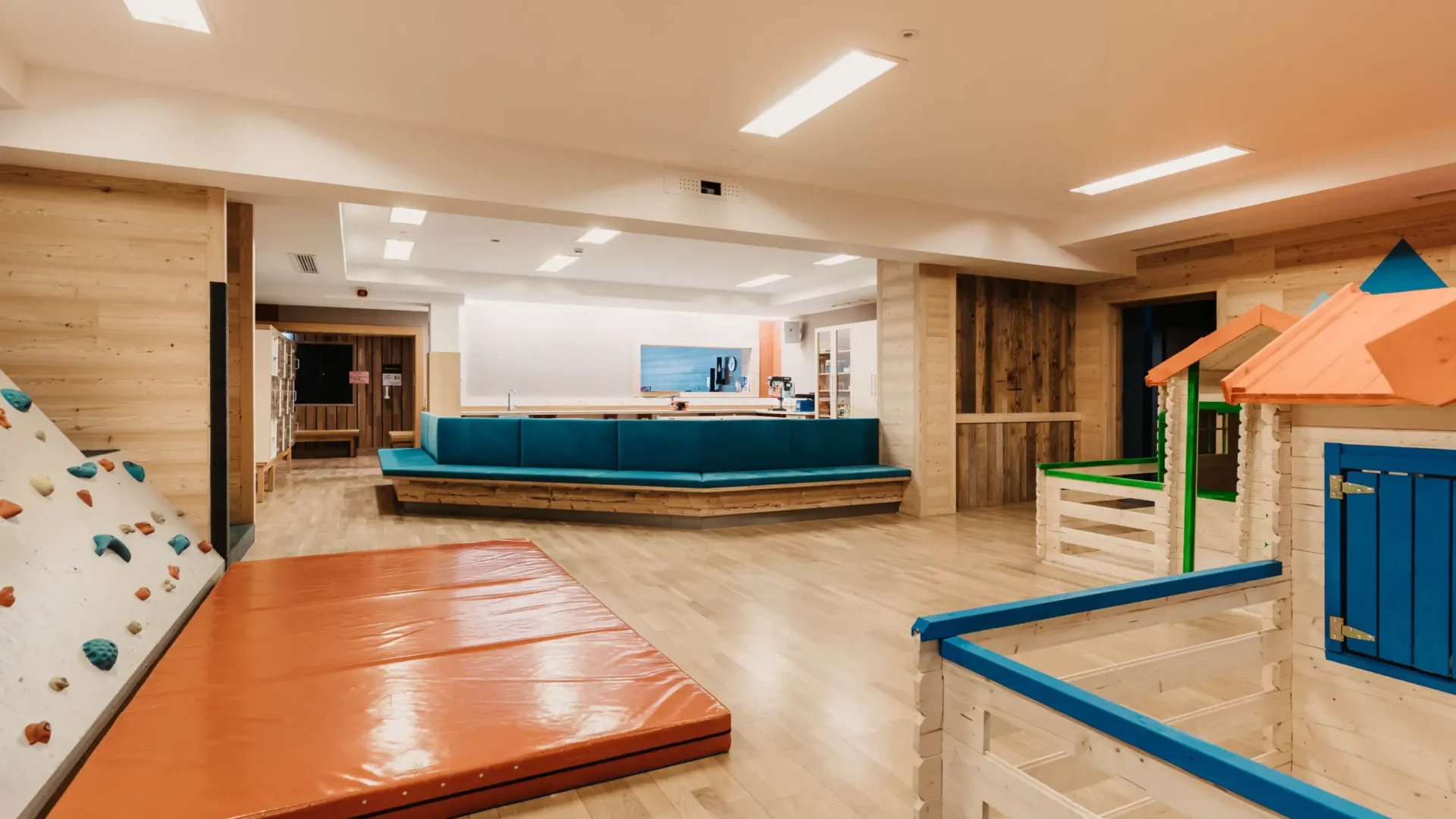 Lovingly designed indoor play area at Hofgut Wagrain - creative discovery, climbing and playing for little adventurers.