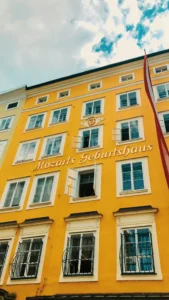 Mozart's birthplace in the historic centre of Salzburg.