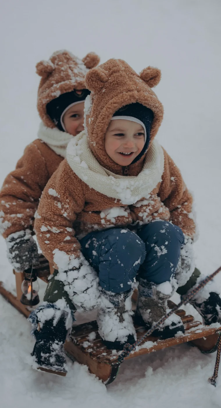 Kinder beim Rodeln im Schnee beim Hofgut Wagrain.